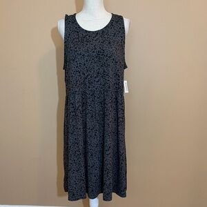 Old Navy Black Leopard Sleeveless Tank Swing Dress Women's XL